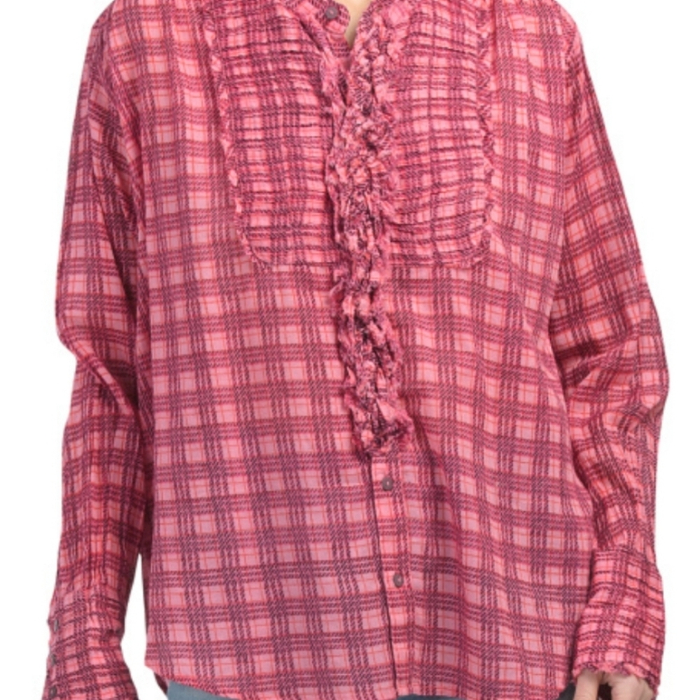 Free People Tuxedo Top Sz XS Oversized